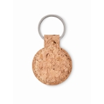 Voordelige ronde houten kurken sleutelhanger graveren Eco Round kleur beige tweede weergave