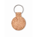 Voordelige ronde houten kurken sleutelhanger graveren Eco Round kleur beige derde weergave