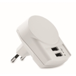 Skross Europese oplaadstekker met 2 poorten USB CHARGER kleur wit