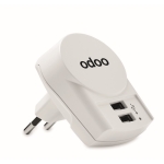 Skross Europese oplaadstekker met 2 poorten USB CHARGER kleur wit hoofdweergave