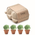 Kit van 4 potten met waterkerszaadjes te personaliseren Kit de Eggs kleur beige