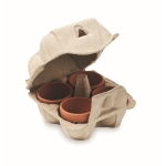 Kit van 4 potten met waterkerszaadjes te personaliseren Kit de Eggs kleur beige tweede weergave