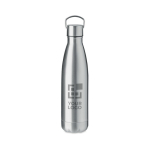 Thermosfles met handvat op de dop 500 ml Inox Arctic kleur mat zilver weergave met bedrukking