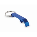 Gerecycled aluminium  flesopener sleutelhanger bedrukken Recyclo kleur blauw