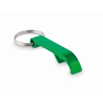 Gerecycled aluminium  flesopener sleutelhanger bedrukken Recyclo kleur groen