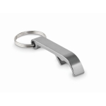 Gerecycled aluminium  flesopener sleutelhanger bedrukken Recyclo kleur zilver