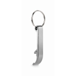 Gerecycled aluminium  flesopener sleutelhanger bedrukken Recyclo kleur zilver tweede weergave