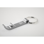 Gerecycled aluminium  flesopener sleutelhanger bedrukken Recyclo kleur zilver foto bekijken derde weergave