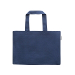 Tas van gerecycled katoen met lange hengsels 280 g/m2 kleur blauw eerste weergave