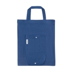 Opvouwbare katoenen tas met ingebouwde opberghoes 140 g/m2 kleur blauw