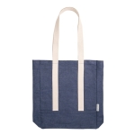 Denim tas met binnenzak en lange 300 g/m2 katoenen handvatten kleur blauw eerste weergave