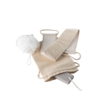 Spa-set in een tas met badblad plus spons en puimsteen kleur naturel tweede weergave