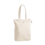 Multifunctionele tas van gerecycled katoen en lange hengsels 220 g/m2 kleur naturel