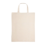 Opvouwbare tas van gerecycled katoen met handvatten van 140 g/m2 kleur naturel tweede weergave