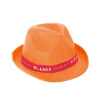 Polyester hoed bedrukken met wit lint met kleurenlogo kleur oranje afbeelding met logo 4