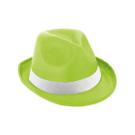 Polyester hoed bedrukken met wit lint met kleurenlogo kleur lichtgroen