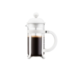 Kleine borosilicaatglas French press koffiezetapparaat 350 ml Java kleur wit