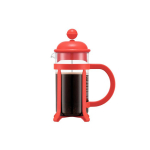 Kleine borosilicaatglas French press koffiezetapparaat 350 ml Java met afdrukgebied