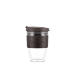 Kleine reismok bedrukken met deksel 250ml Takeaway Joycup kleur donker bruin