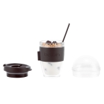 Yoghurtglas met mueslihouder 250ml Joycup Breakfest kleur donker bruin tweede weergave