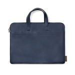 Documententas van hoogwaardig gerecycled leer Recycled Leather kleur marineblauw  negende weergave