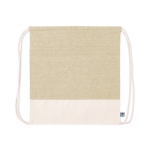 Katoenen rugzak met trekkoord 140 g/m2 tweekleurig Duo FairTrade kleur beige  negende weergave