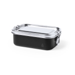 Luchtdichte lunchbox van gerecycled staal 750ml Inox Recycled kleur zwart  negende weergave