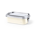 Luchtdichte lunchbox van gerecycled staal 750ml Inox Recycled kleur beige  negende weergave