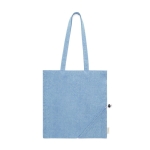 Opvouwbare gerecyclede katoenen tas 120 g/m2 Foldable EcoCotton kleur blauw  negende weergave