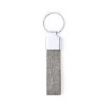 RPET polyester sleutelhanger met chroom accessoire Mix RPET kleur grijs  negende weergave