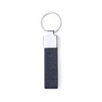 RPET polyester sleutelhanger met chroom accessoire Mix RPET kleur marineblauw  negende weergave