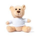 Zachte teddybeer met wit t-shirt bedrukken Kiddo kleur beige  negende weergave