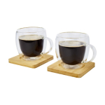 Set van twee dubbelwandige glazen mokken van 250 ml Machiatto kleur doorzichtig tweede weergave