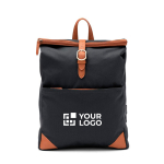 Laptoprugzak van gerecycled polyester met gesp EcoStylish kleur donkergrijs met afdrukgebied