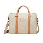 Elegante gerecyclede, gevoerde laptoptas 16'' EcoJourney kleur beige