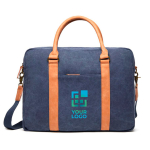 Elegante gerecyclede, gevoerde laptoptas 16'' EcoJourney kleur marineblauw met afdrukgebied