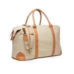 Kwaliteit gerecyclede canvas weekendtas EcoJourney kleur beige tweede weergave