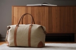 Kwaliteit gerecyclede canvas weekendtas EcoJourney kleur beige