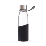 Fles van borosilicaatglas met hoes 550 ml Crystal Sporty Strap kleur zwart