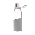 Fles van borosilicaatglas met hoes 550 ml Crystal Sporty Strap kleur grijs