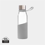 Fles van borosilicaatglas met hoes 550 ml Crystal Sporty Strap kleur grijs