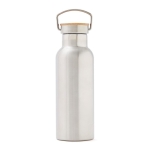 Duurzame roestvrijstalen fles 500 ml Clip Modern kleur zilver