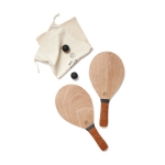 Elegante tennisset met twee rackets en twee ballen Seaside kleur hout