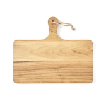 Horizontale serveerplank met handvat bedrukken TeakWood kleur hout