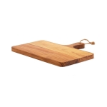 Horizontale serveerplank met handvat bedrukken TeakWood kleur hout tweede weergave