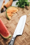 Hoogwaardig roestvrijstalen messen met logo Kaiser Santoku kleur zilver