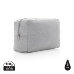 Toilettas van gerecycled canvas van 285 g/m2 EcoTrace Raw kleur grijs