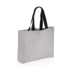 Grote gerecyclede canvas tas 240 g/m2 EcoTrace Raw kleur grijs