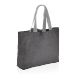 Grote gerecyclede canvas tas 240 g/m2 EcoTrace Raw kleur donkergrijs