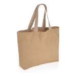 Grote gerecyclede canvas tas 240 g/m2 EcoTrace Raw kleur lichtbruin